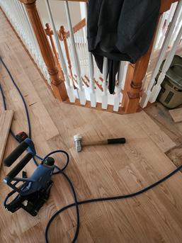 hardwood install finish in place