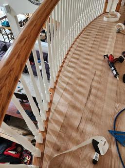 Hardwood radius install finished in place